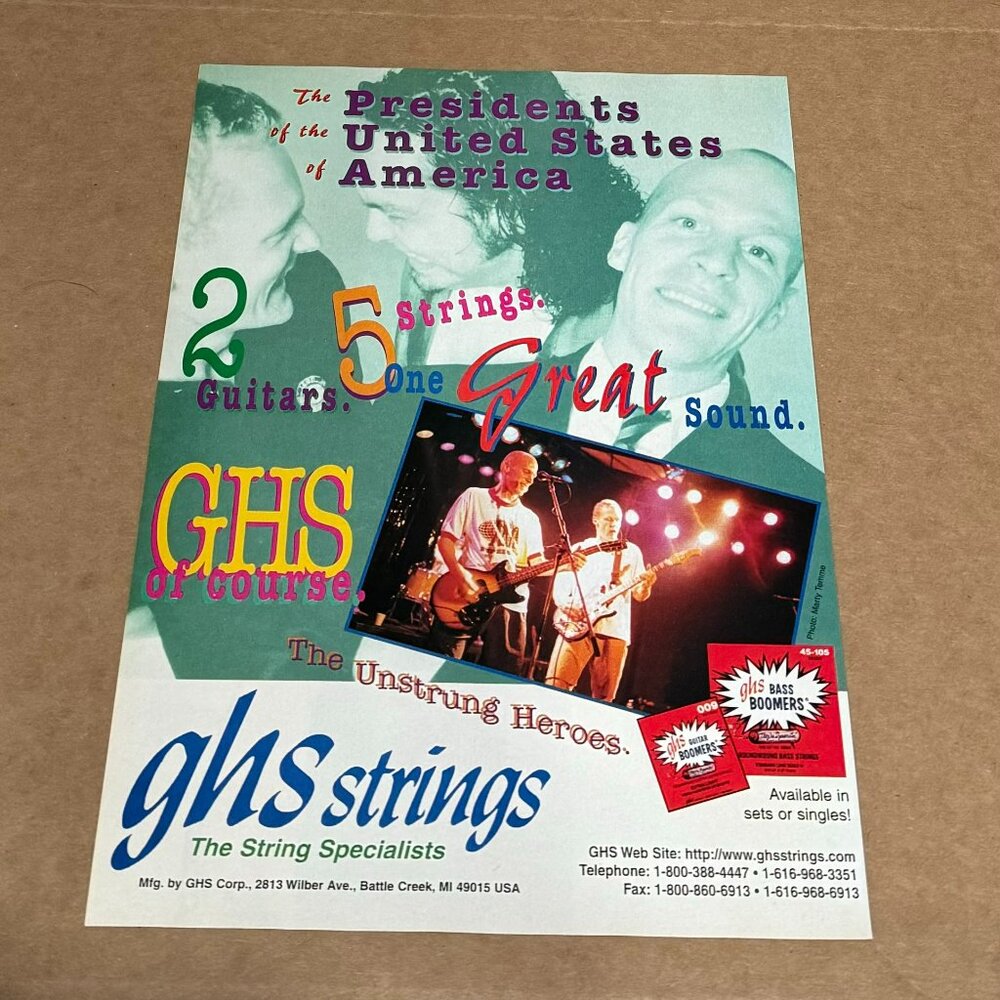 The Presidents of the United States of America - GHS Strings - 1996 Print Ad